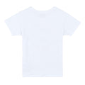 Back view of plain white children's T shirt.