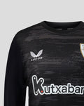 Front view of black goalkeeper jersey featuring the Castore logo Athletic Club crest and large Kutxabank sponsor.