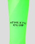 Neon green junior goalkeeper sock with black Athletic Club text logo on the calf.