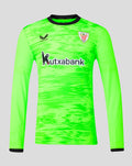 Neon green away goalkeeper long sleeve shirt with black collar, club crest on the chest and Kutxabank sponsor.