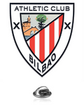 Athletic Club Bilbao crest badge featuring shield with castle, tree and red and white stripes