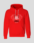 Red youth hoodie with Copa Sevilla 2024 crest and front emblem