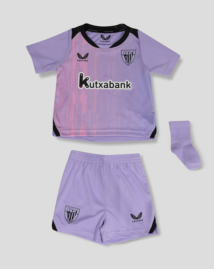 Lilac toddler soccer kit with matching jersey shorts and sock