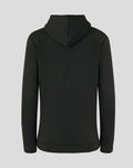 Back view of black Athletic Club Core hoodie for women with hood