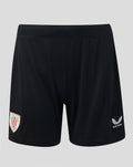 Athletic Club women's home shorts in black with club crest on the left leg and Castore logo on the right