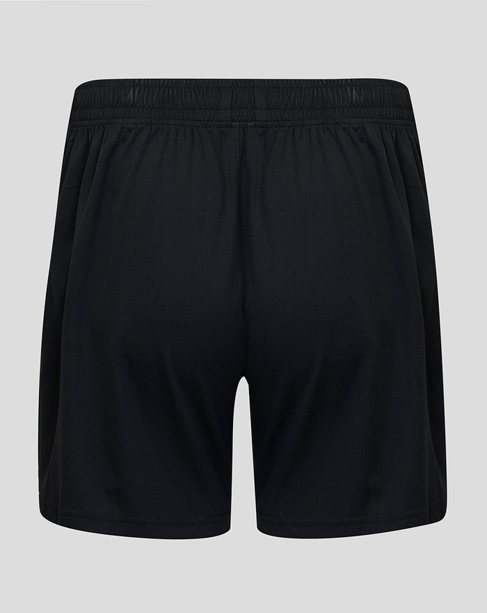 Athletic Club women's home shorts shown from the back with an elastic waistband in black