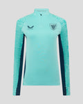 Teal Athletic Club performance midlayer top with quarter zip, left chest crest and right chest Castore logo