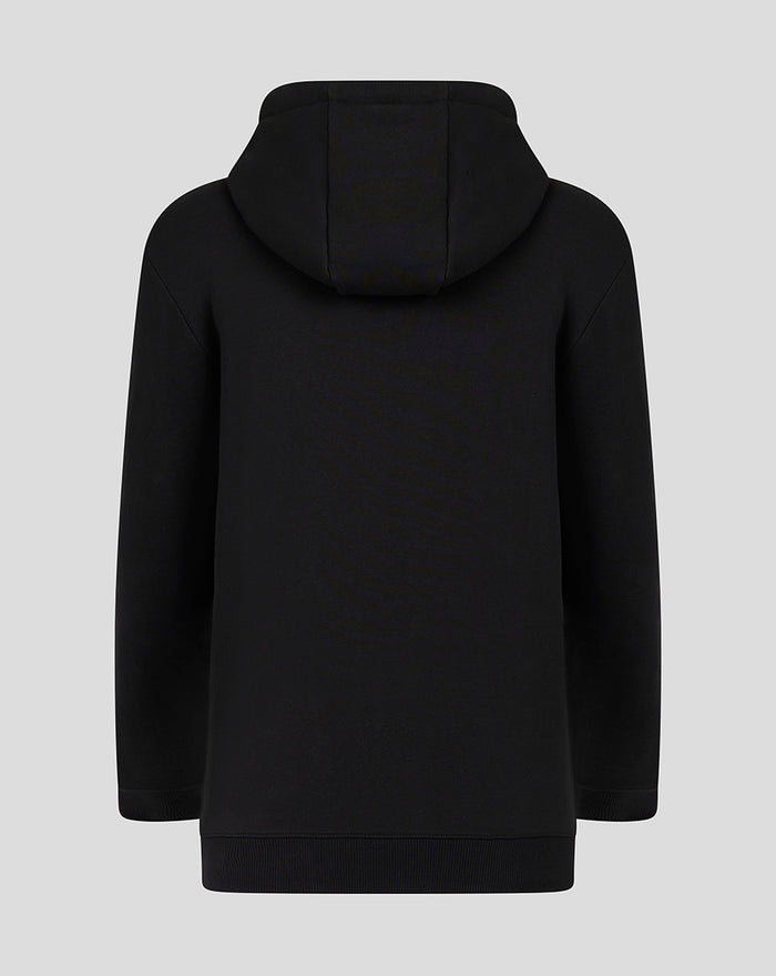 Back view of a black women's Athletic Club Bilbao hoodie with an unadorned back.