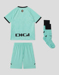Back view of mint teal Athletic Club 3rd Infant Kit with DIGI across the shirt and crest at the top, plus socks.