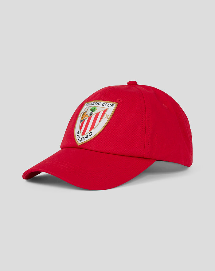 Red adults Club Matchday cap with shield crest on the front