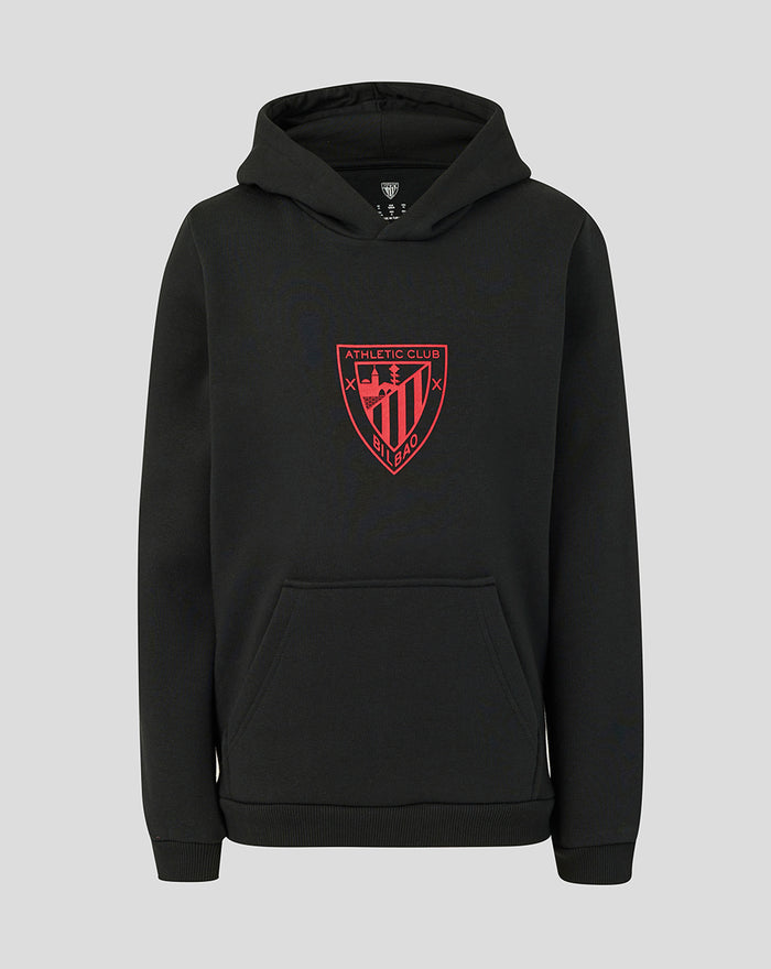 Black Athletic Club Core OTH hoodie for juniors with a red crest on the chest.
