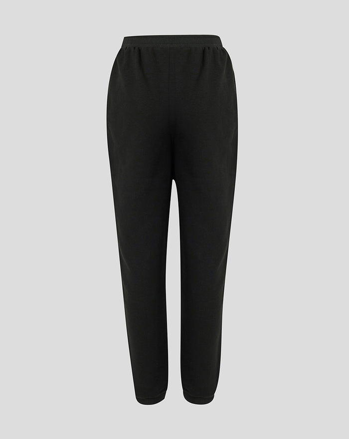 Back view of black junior athletic club core jogger with an elastic waistband