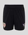 Black Athletic Club junior shorts with left leg crest patch and Castore logo on right leg.