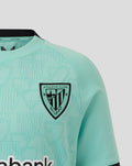 Turquoise Junior Athletic Club Third Short Sleeve shirt with Athletic Club Bilbao crest on left chest