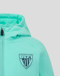 Mint green padded jacket with hood and Athletic Club Bilbao shield crest on the chest