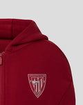 Athletic Club shield crest on the red zip hoodie
