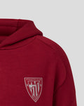 Red overhead hoodie with Athletic Club Bilbao crest on the chest.