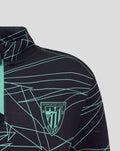 Junior Athletic Club Bilbao pre match midlayer top in dark navy with turquoise geometric lines and club crest