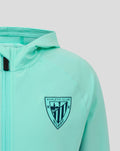 Athletic Club Bilbao crest on the left chest of the mint green jacket.