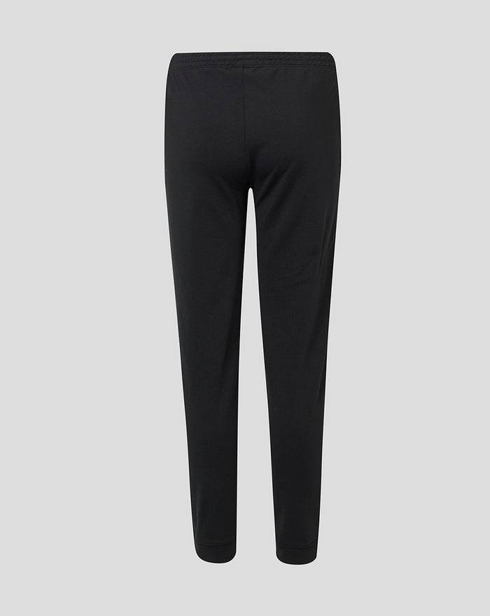 Back view of black junior Tech Fleece jog pants with elastic waistband