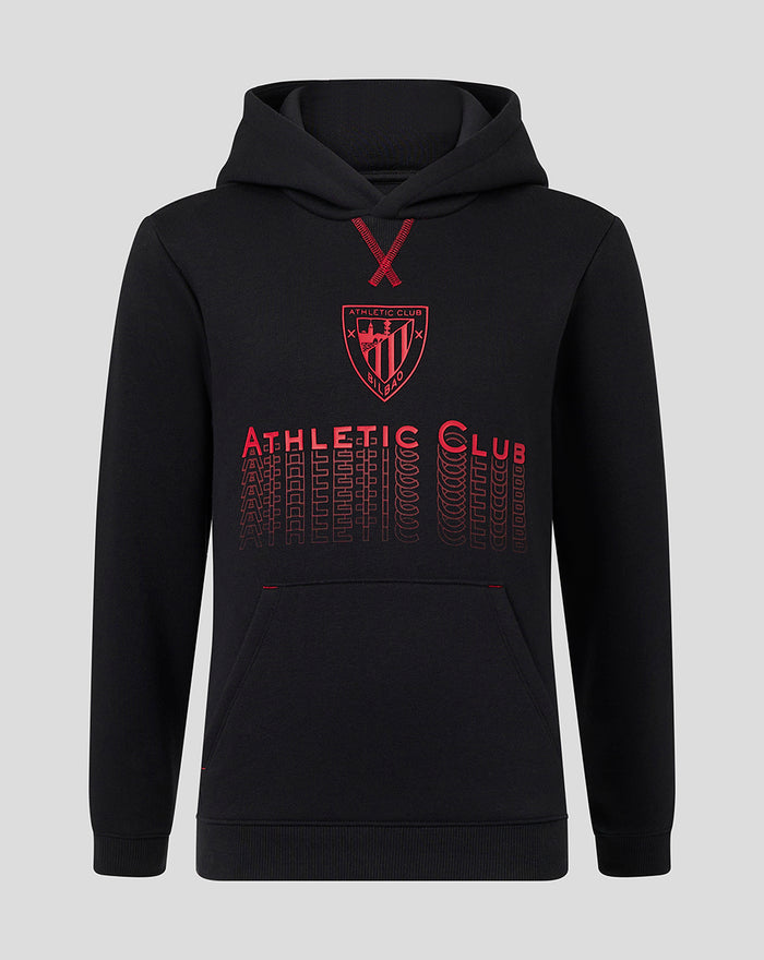 Black women's hoodie with red Athletic Club Bilbao crest and graphic on the chest