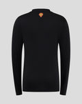 Back view of black junior home goalkeeper long sleeve shirt with club crest at the upper back