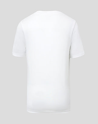 Back view of plain white Athletic Club Classic S/S T-Shirt for kids