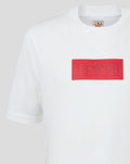 White Athletic Club Classic short sleeve T shirt with centered red rectangular logo on the chest