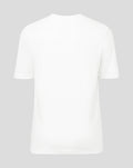 Back view of white youth T shirt with no graphics