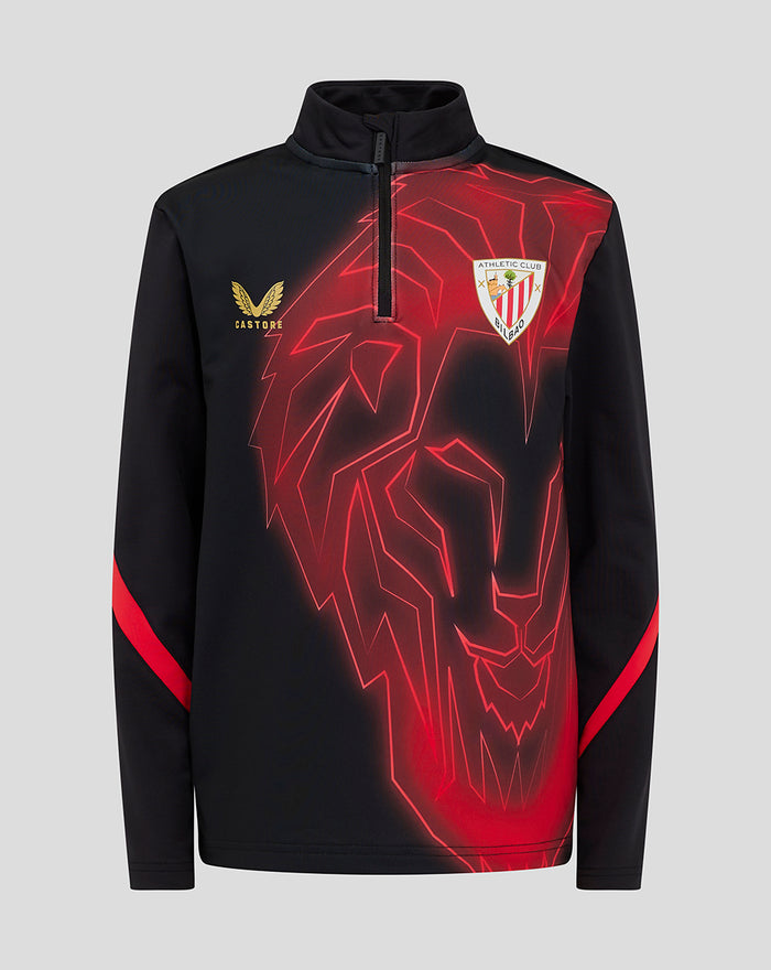 Matchday Midlayer 24/25 in black with red angular graphic and Bilbao crest on the left chest