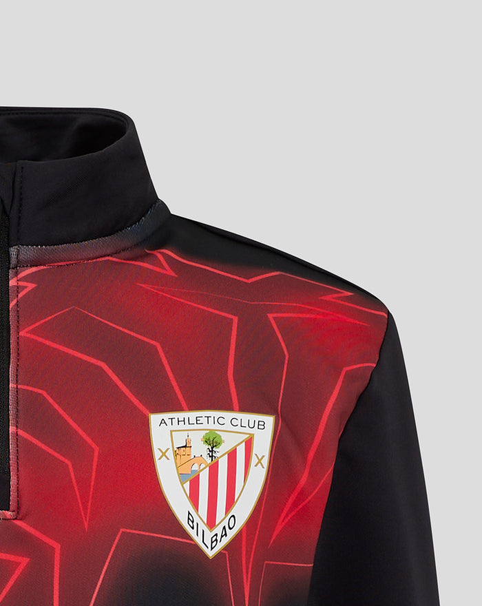 MATCHDAY MIDLAYER 24/25 red and black jacket with a geometric pattern and Athletic Club Bilbao crest on the chest