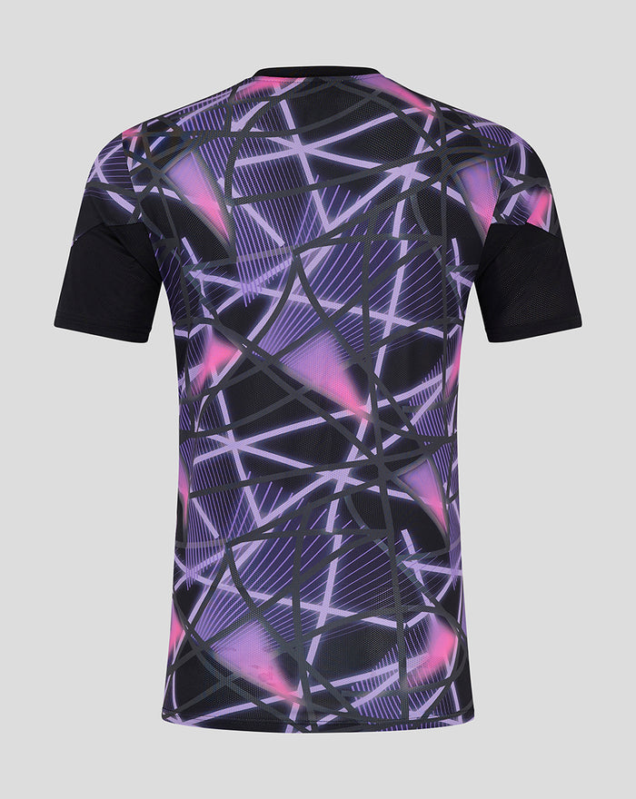 Back view of the purple geometric THIRD MATCHDAY T-SHIRT 24/25 showing the all over pattern
