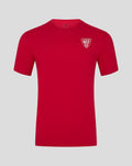 Red ATHLETIC CLUB CORE CREST TEE with white crest on left chest.