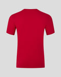 Back view of red ATHLETIC CLUB CORE CREST TEE with a plain back.
