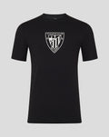 Black Athletic Club Core Logo Tee with white crest on chest
