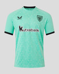 Mint green Athletic Club third short sleeve shirt with crest on left chest and Kutxabank sponsor