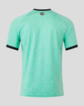 Mint green Athletic Club 3rd short sleeve shirt back view with subtle crest pattern.