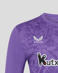 Purple Athletic Club third goalkeeper long sleeve jersey with geometric print, Castore logo on right chest and club crest on left chest