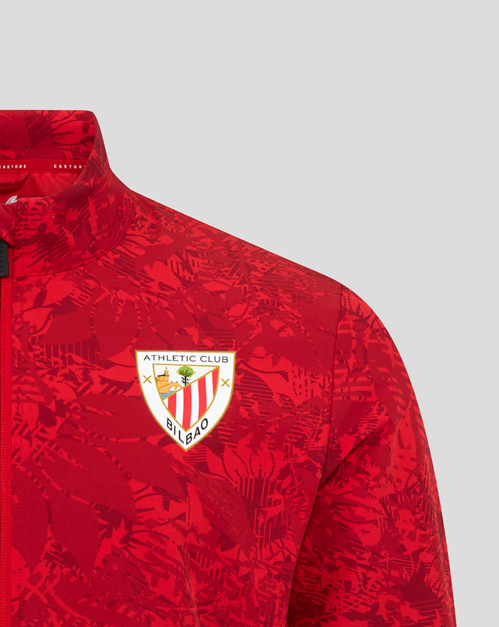 Red camouflage Athletic Club Bilbao Home Pre Match jacket with team crest on left chest.