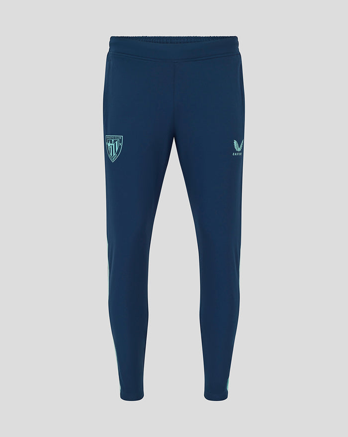 Navy Athletic Club woven pants with elastic waistband and club crest on the thigh.