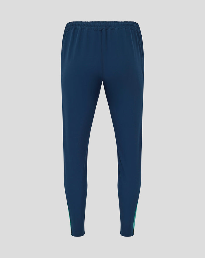 Back view of navy Athletic Club woven pants with elastic waistband.