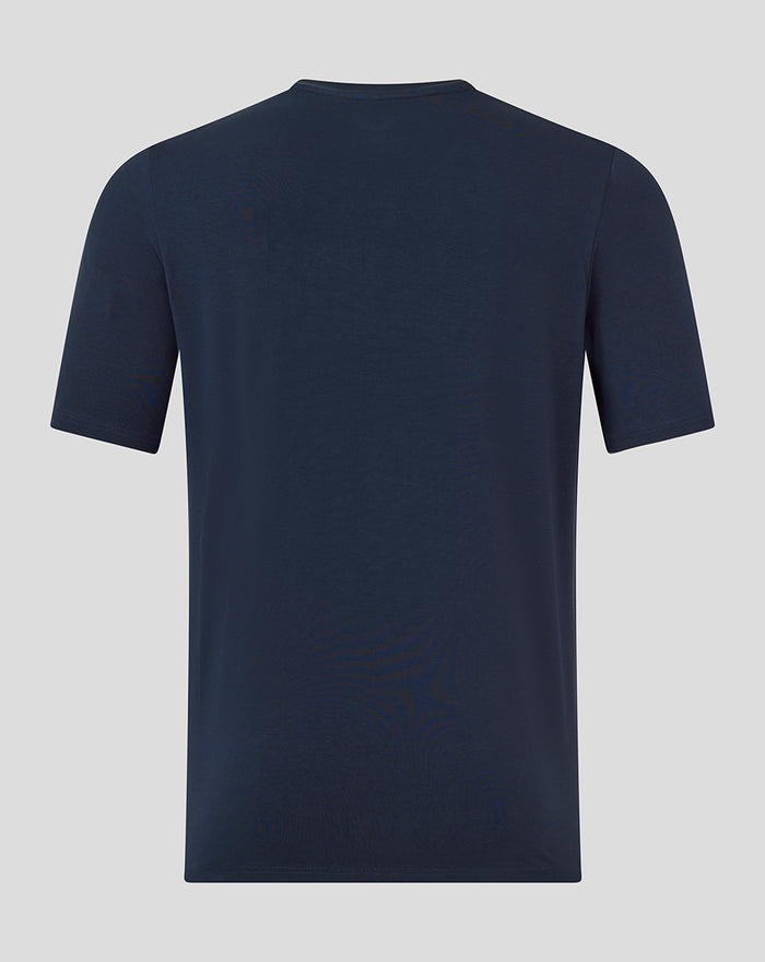 Back view of navy Athletic Club Travel short sleeve tee with no visible branding.