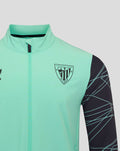 Mint green Athletic Club 3rd pre match jacket with crest on the chest and dark patterned sleeve