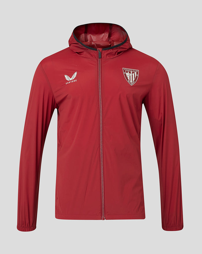 Red Athletic Club Bilbao wind runner jacket with full front zipper and crest on chest