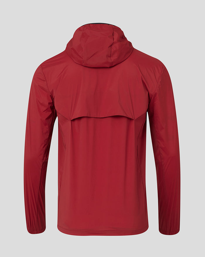 Athletic Club Bilbao Lifestyle red windrunner jacket back view with hood and curved yoke