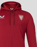 Athletic Club Bilbao red tech fleece full zip jacket with hood and Castore logo