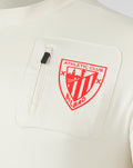 Cream Athletic Club Bilbao lifestyle T shirt with a chest zip pocket and red club crest patch
