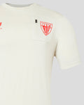 Cream T shirt with left chest pocket and red Athletic Club Bilbao crest