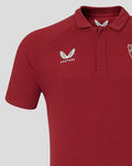 Red Athletic Club Bilbao polo shirt for men with white Castore logo on the chest and club crest on the front