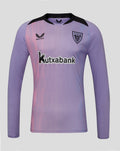 Lavender athletic club long sleeve shirt with black shoulder panels and Kutxabank sponsor across the chest